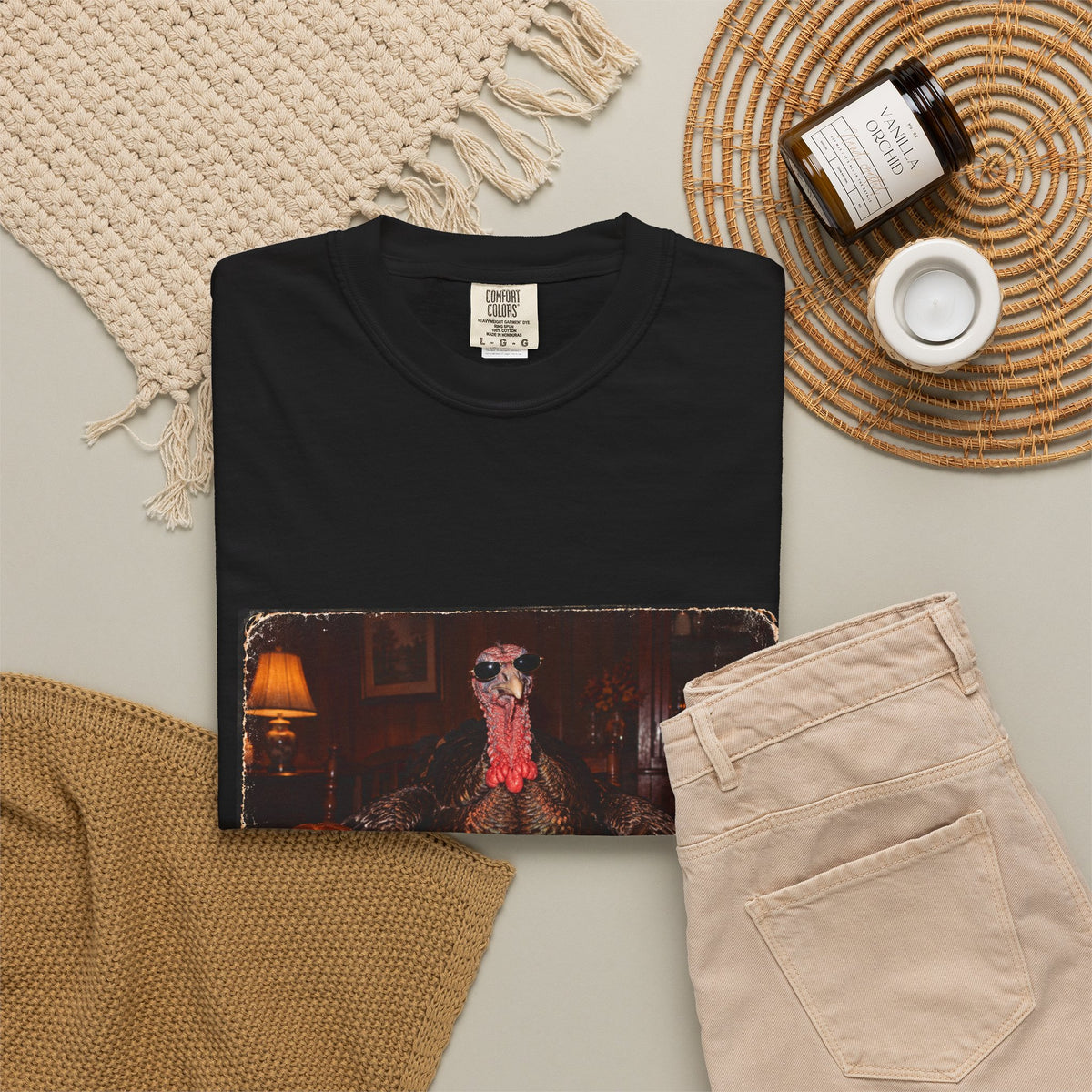 Here for the Sides Funny Thanksgiving Turkey Tee Cool Turkey Sunglasses Side Dishes Meme Shirt