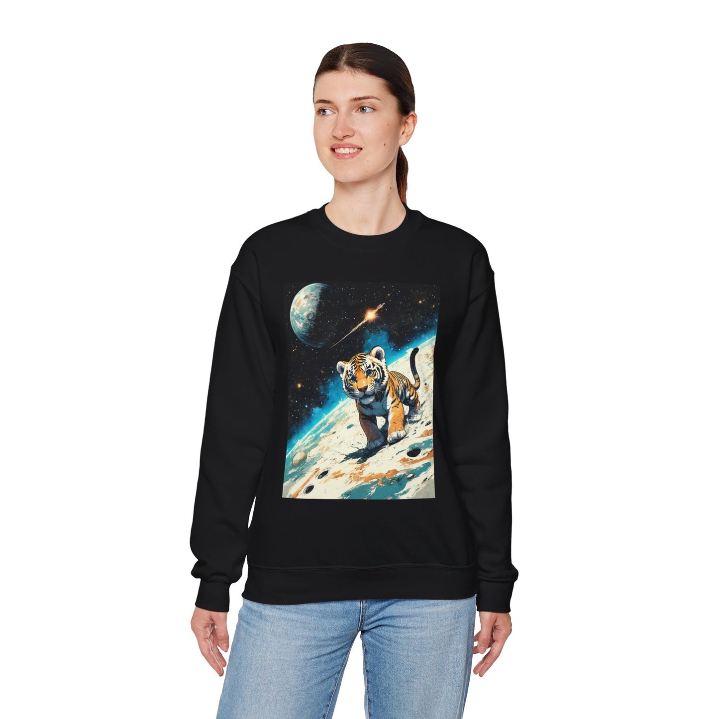 Space tiger Unisex Heavy Blend™ Crewneck Sweatshirt