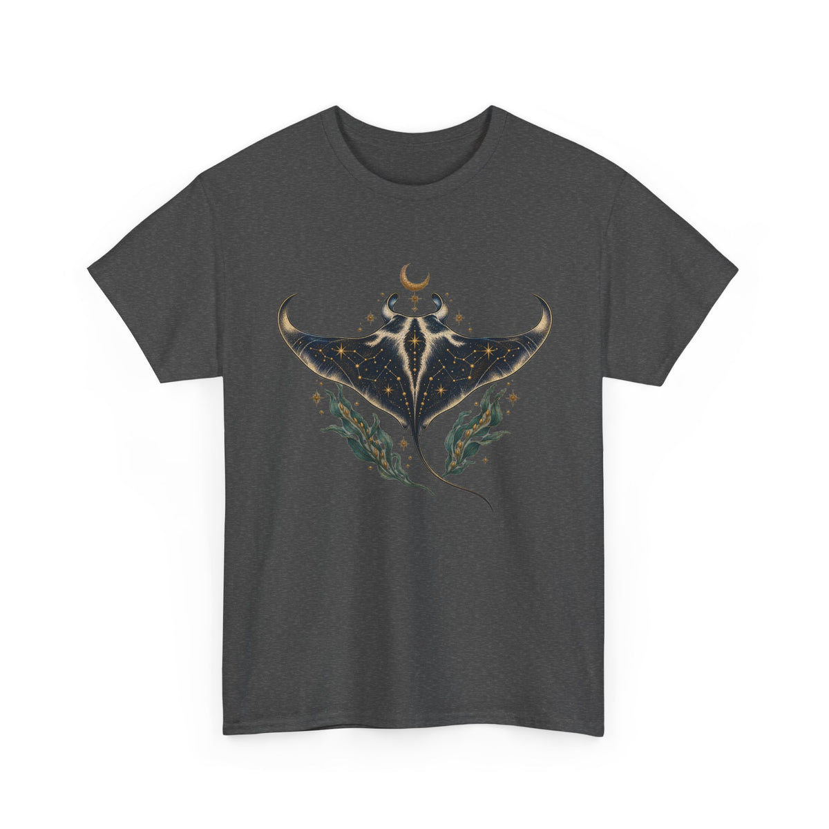 Celestial Manta Ray Moon T-Shirt Constellation Ocean Stars Tee