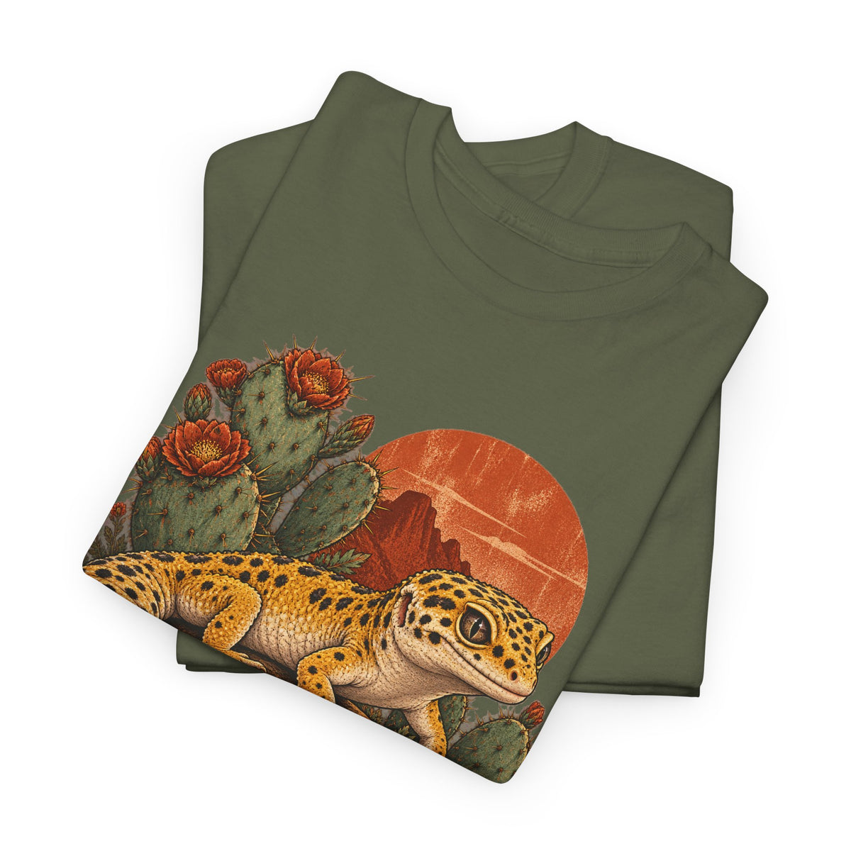 Leopard Gecko Desert T-Shirt Cactus Spotty Reptile Sun Tee