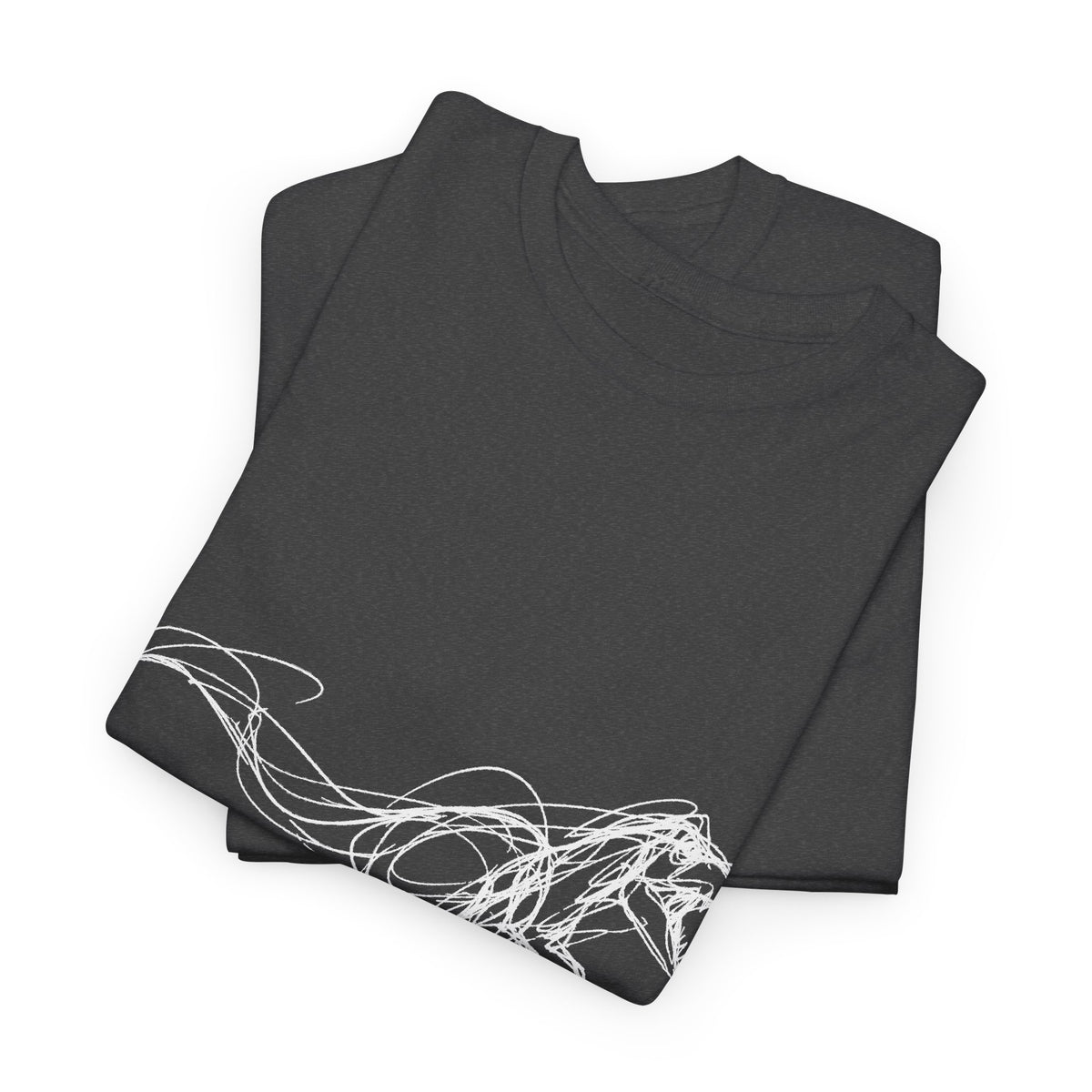 Sketchy White T-Rex on Black T-Shirt Loose Ink Dinosaur Line Art