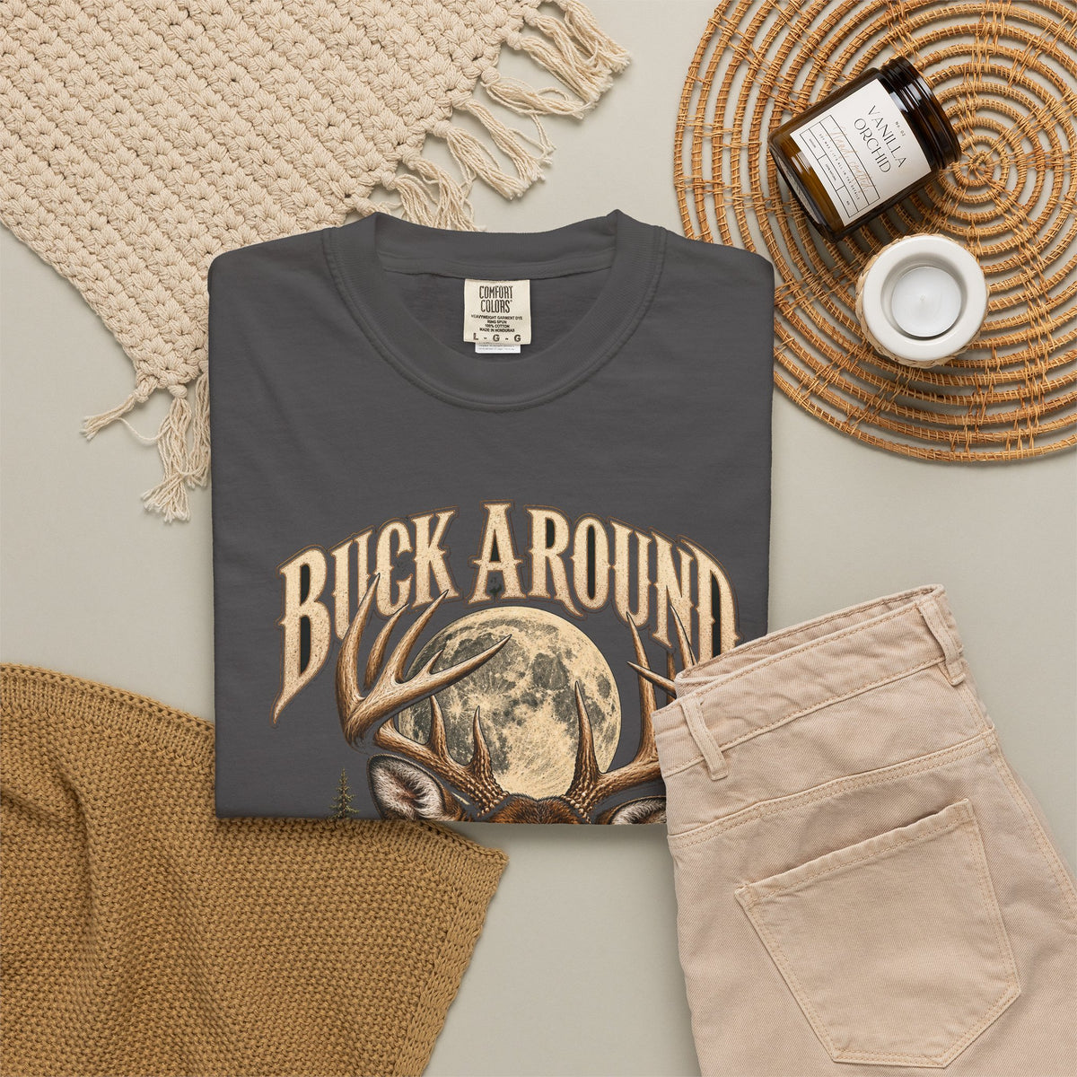 Buck Around and Find Out Moon Pines Deer Tee Funny Hunting FAFO Pun Shirt