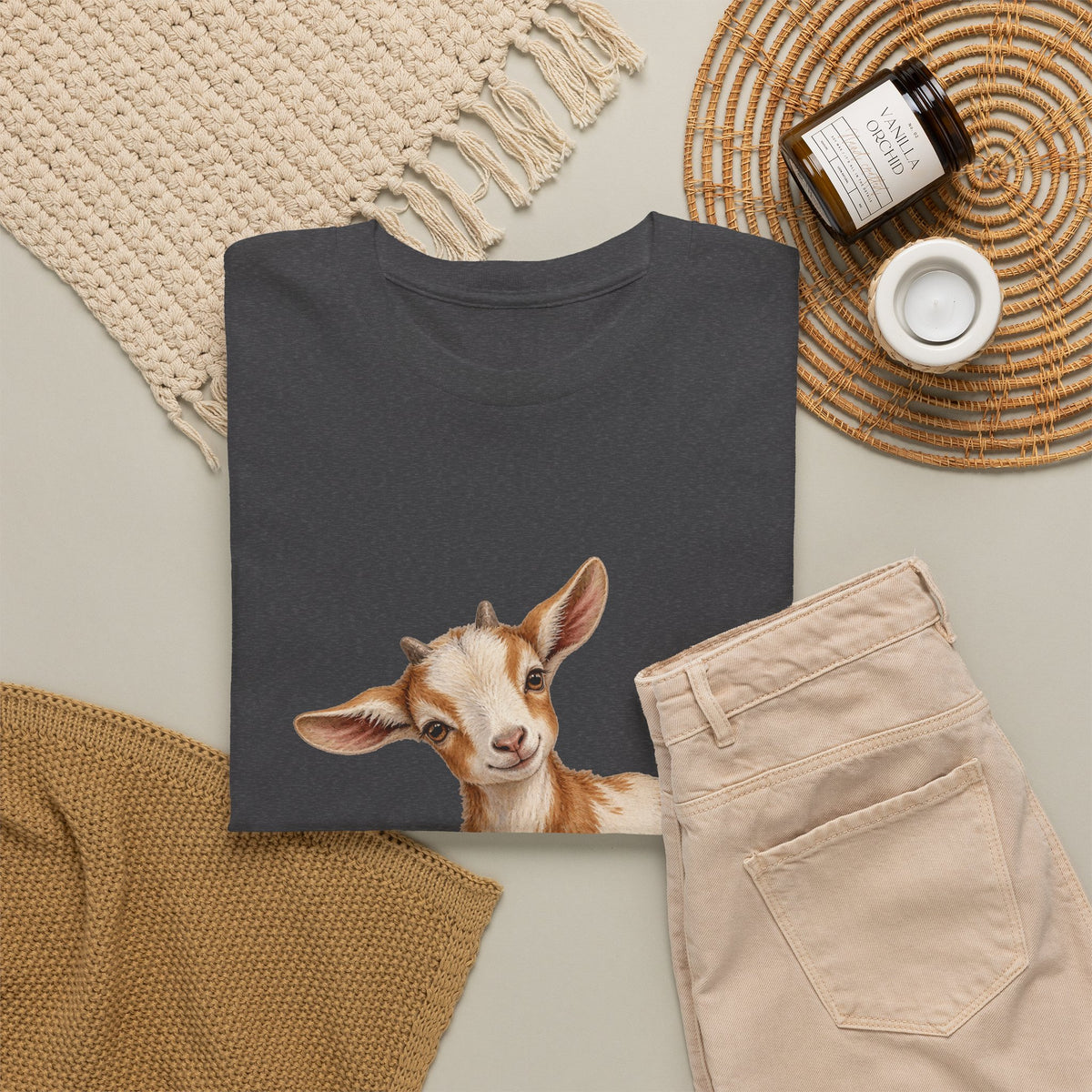 Spotted Baby Goat Daisies Tee Cute Kid Goat Daisy Flowers Farm Animal Shirt