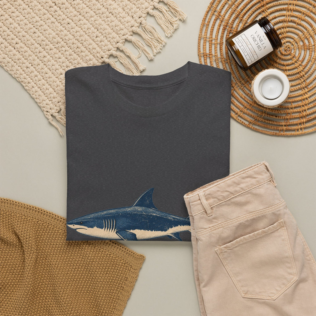 Great White Shark Wave T-Shirt Ukiyo Ocean Surf Tee