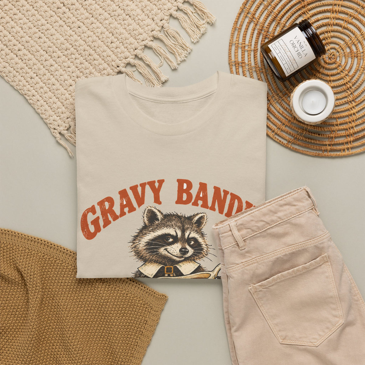 Gravy Bandit Raccoon T-Shirt Funny Thanksgiving Trash Panda