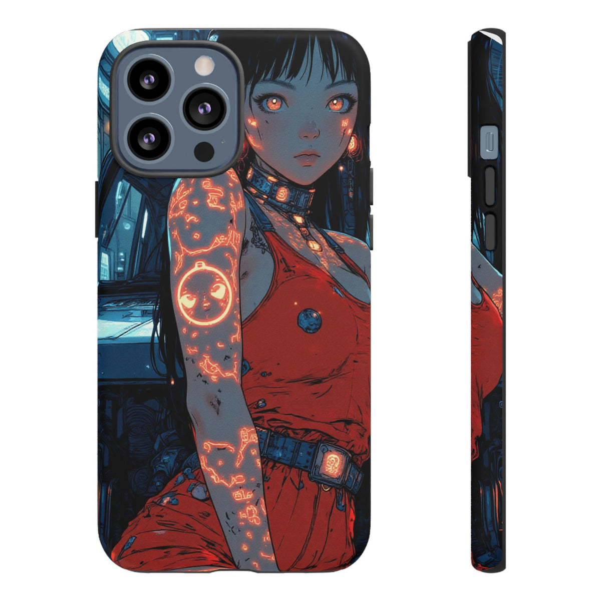 Tattooed Girl Neon Car Tough Phone Case iPhone Samsung Pixel