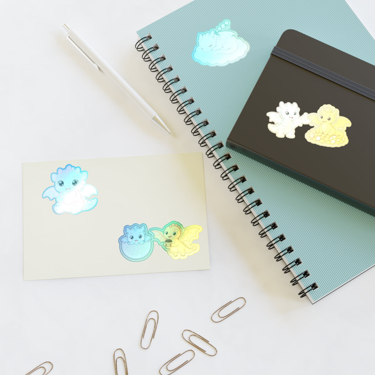 Cute Kawaii Dragon Sticker Sheet 6 Pastel Baby Dragon Stickers Laptop Planner