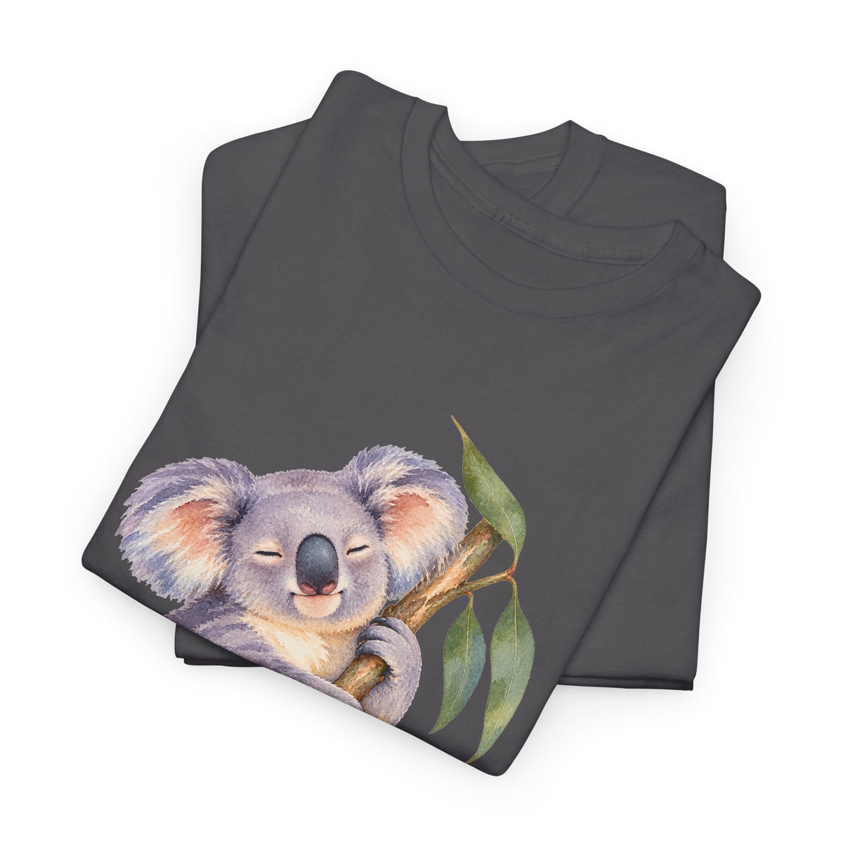 Sleeping Koala T-Shirt Watercolor Eucalyptus Branch Cute Animal Tee