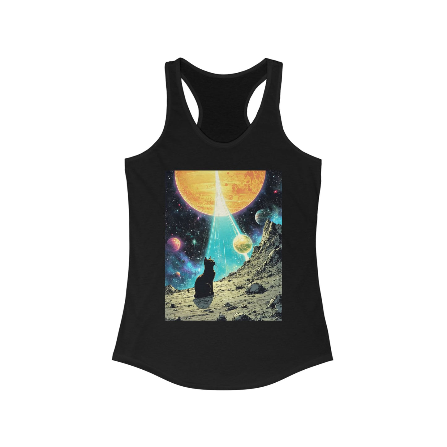 Space cat Women's Ideal Racerback Tank