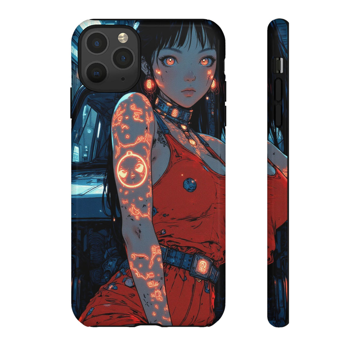 Tattooed Girl Neon Car Tough Phone Case iPhone Samsung Pixel