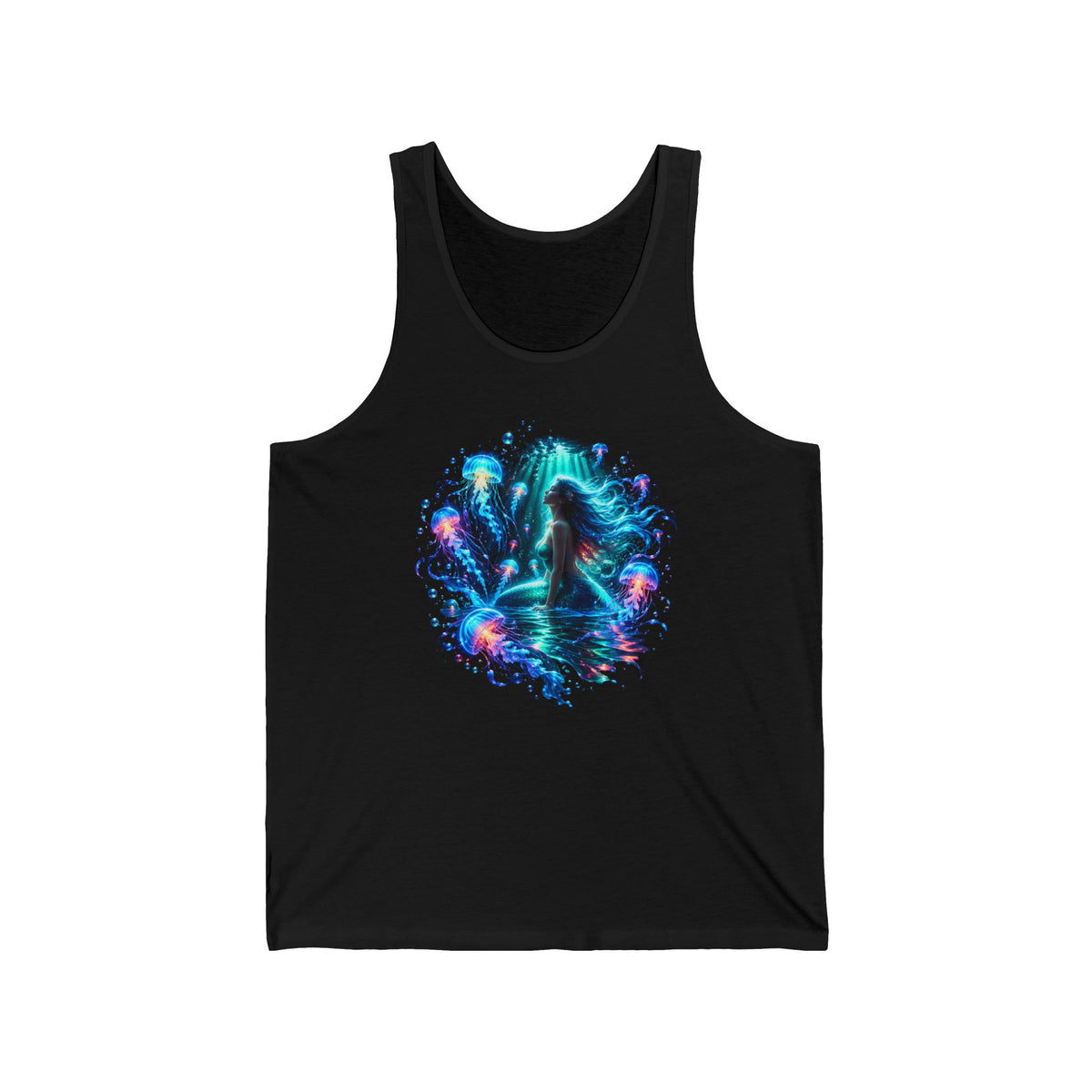 Glowing Jellyfish Mermaid Tank Top Bioluminescent Ocean Fantasy Mermaid Tank