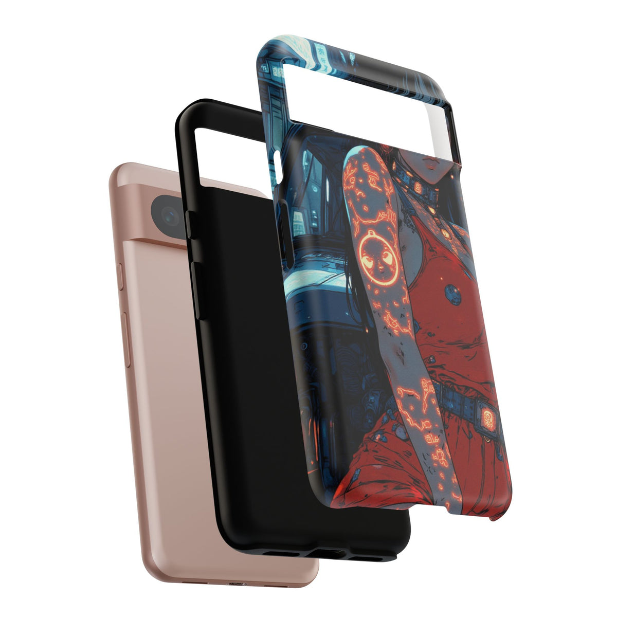 Tattooed Girl Neon Car Tough Phone Case iPhone Samsung Pixel