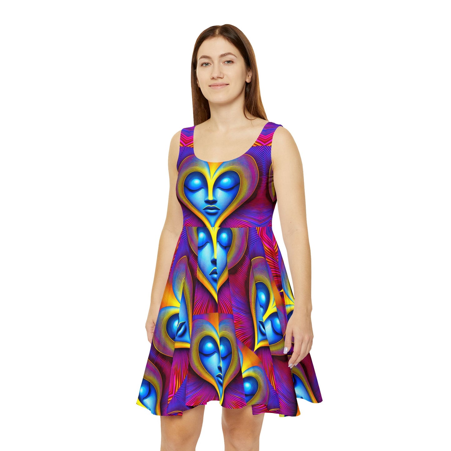 Skater Dress Heart Face Illusion