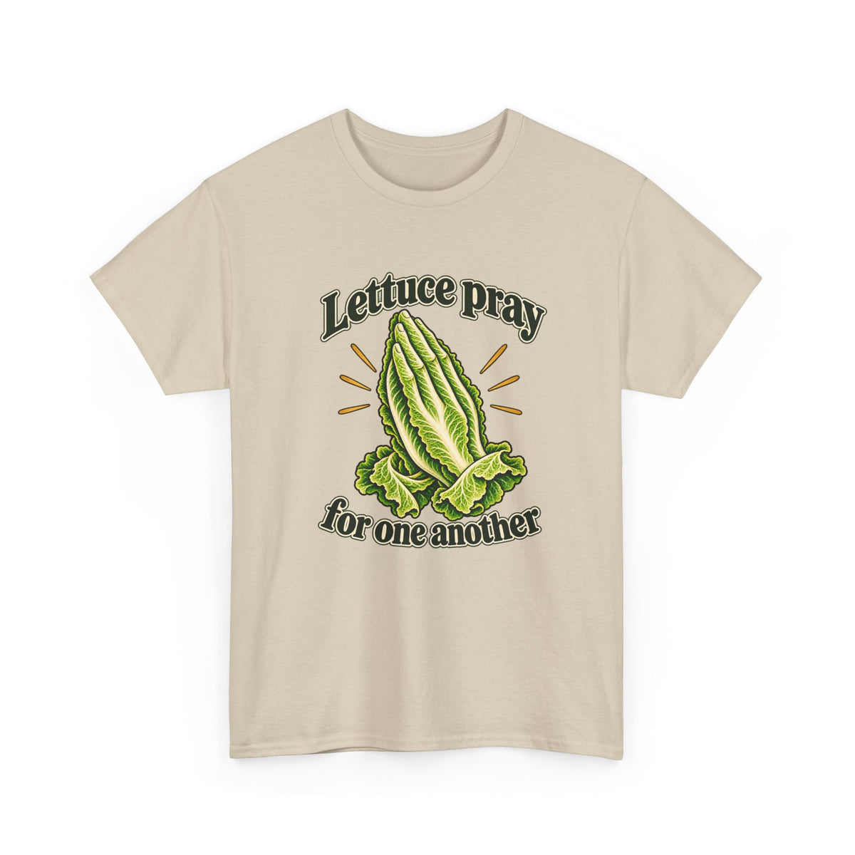 Lettuce Pray For One Another T-Shirt Funny Vegetable Pun Praying Hands Tee