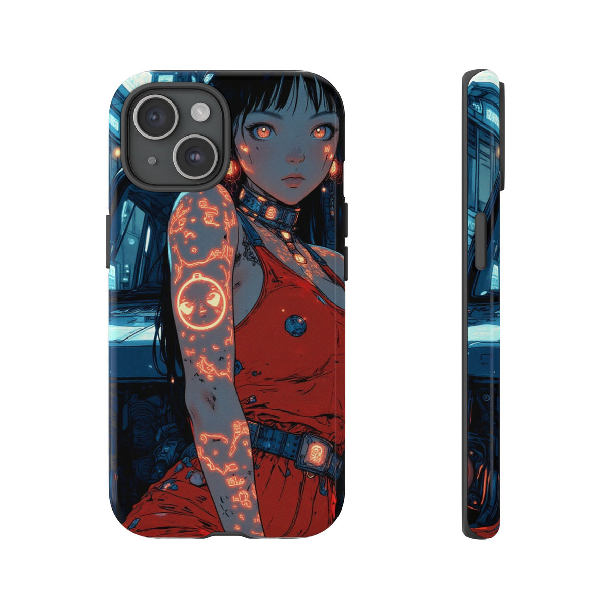 Tattooed Girl Neon Car Tough Phone Case iPhone Samsung Pixel